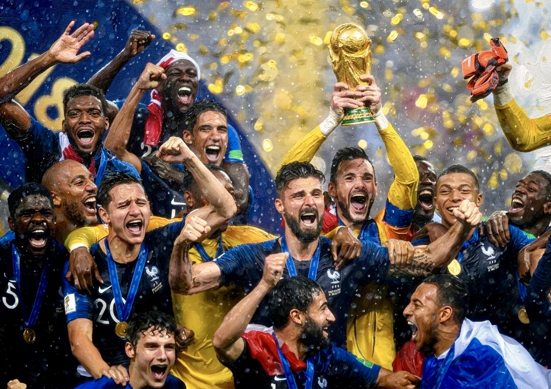 El portero Lloris levanta la copa en Moscú, la segunda de Francia 20 años después.